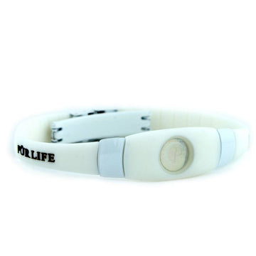 Pearly White - Negative Ion White Silicone Bracelet